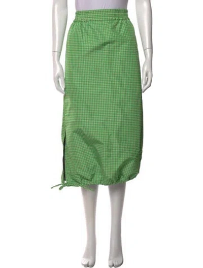 Pre-owned Sunnei Plaid Print Midi Length Skirt In Green
