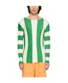 Sunnei Pleated Striped T- Shirt In Green