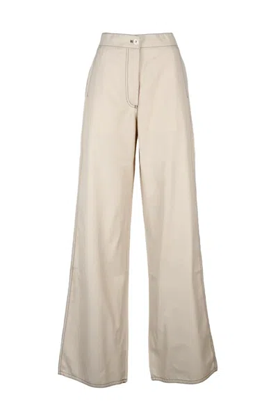 Sunnei Polyester/cotton Trousers - Beige In White
