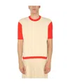 Sunnei T-shirt With Contrasting Profiles In Nude