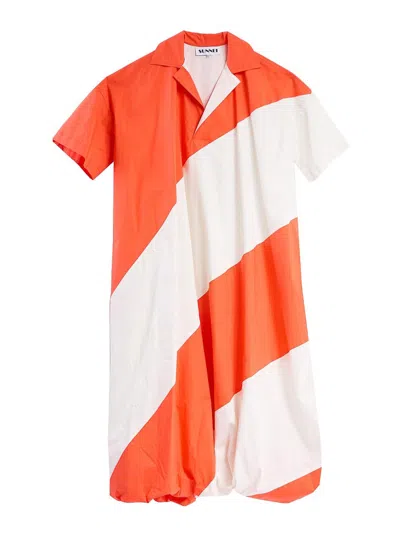 Sunnei Puffy Polo Dress In Multi