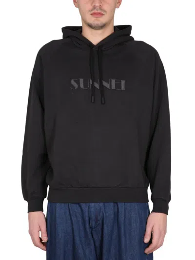 Sunnei Relaxed Fit Black Sweatshirt