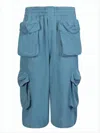Sunnei Relaxed Fit Blue Shorts With Flap Pockets In Blue
