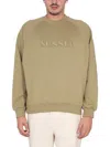 Sunnei Relaxed Fit Long-sleeve Sweatshirt With Raised Logo In Green