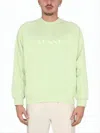 Sunnei Relaxed Fit Long-sleeved Sweatshirt With Subtle Embossed Detail In Green