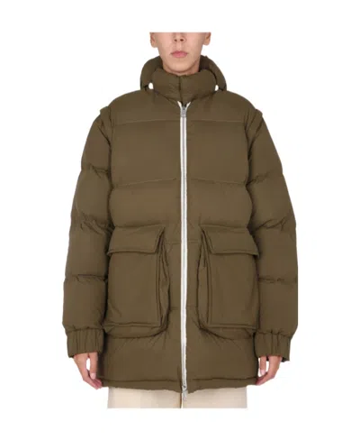 Sunnei Removable Sleeved Puffy Down Jacket In Green