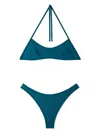Sunnei Reversible Striped Bikini Set In Green