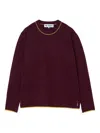 Sunnei Round-neck Long-sleeve Sweater In Burgundy