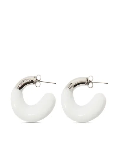 Sunnei Rubberised-detail Earrings In Silver