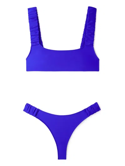 Sunnei Ruched Bikini Set In Blue