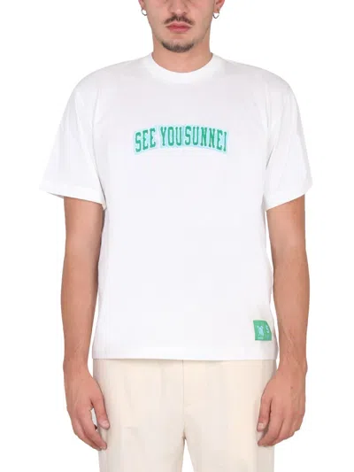 Sunnei See You Graphic Print Short Sleeve T Shirt In White