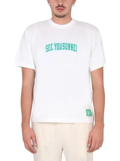 Sunnei See You  T-shirt In White