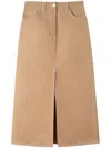 Sunnei Slit Maxi Skirt In Neutrals