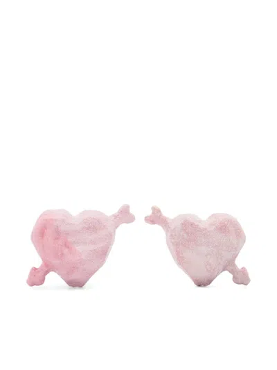 Sunnei Small Cuore Di Pietra Earrings In 金色
