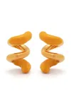 Sunnei Small Rubberized Curly Earrings In Gold