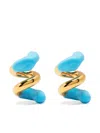Sunnei Small Rubberized Curly Earrings In Gold