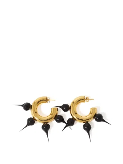 Sunnei Small Spike Hoop Earrings In Gold