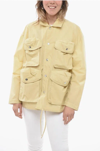 Sunnei Solid Color Nylon Utility Jacket In Yellow