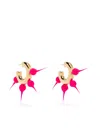 Sunnei Orecchini A Cerchio Piccoli Spike Rubberized In Gold