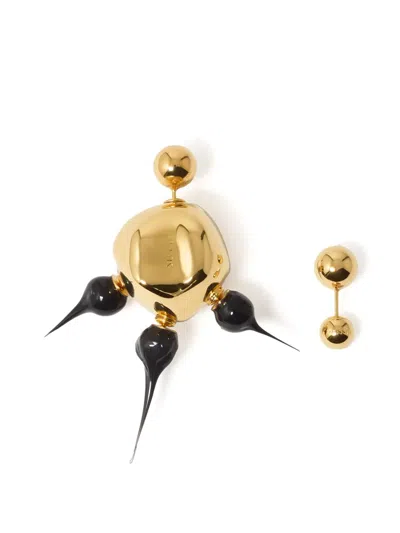 Sunnei Spike Round Earrings In Gold