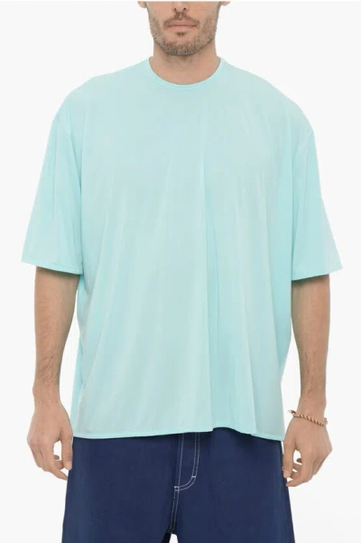 Sunnei Sport Oversized Crew-neck T-shirt In Blue