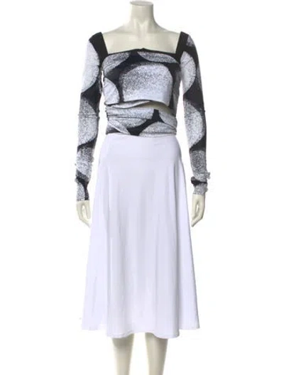 Pre-owned Sunnei Square Neckline Long Sleeve Crop Top In Multi