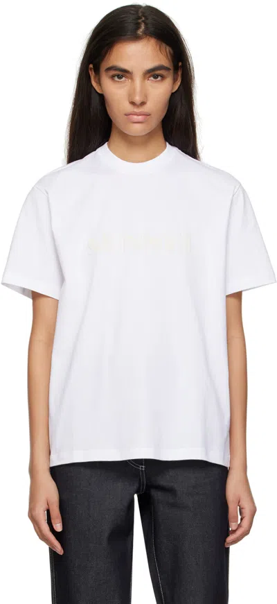 Sunnei T-shirt With Round Neck And Short Sleeves In White