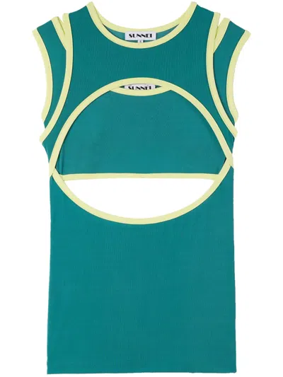 Sunnei Stretch Tank Top In Green