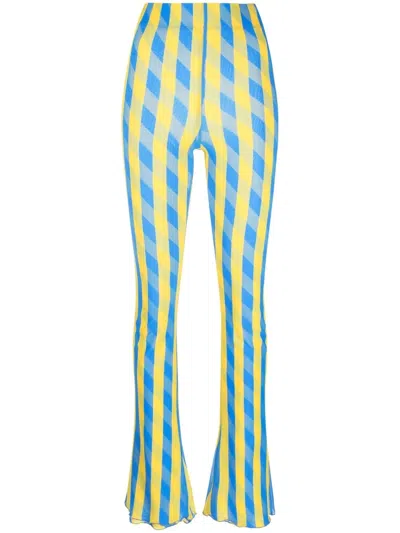 SUNNEI STRIPE CHECKED SLIM-FIT TROUSERS