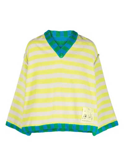 Sunnei Gestreiftes Langarmshirt In Blue