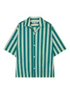 Sunnei Stripe Short-sleeve Shirt In Green