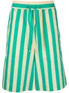 Sunnei Striped Pattern Bermuda Shorts In Grün
