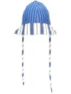 Sunnei Striped Bucket Hat In Blue