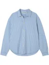 Sunnei Striped Cotton Shirt In Blue
