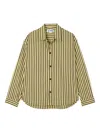 Sunnei Striped Cotton Shirt In Yellow
