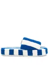 Sunnei Striped Cotton Slippers In Blue