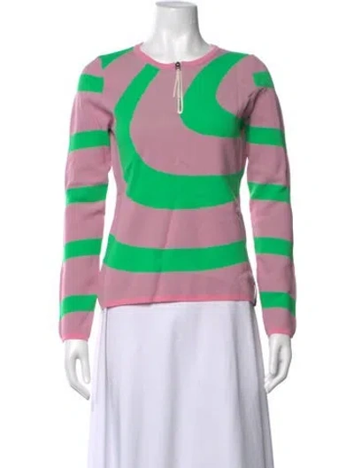 Pre-owned Sunnei Striped Crew Neck Top In Pink