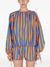 Sunnei Striped Pattern Shirt In Blue