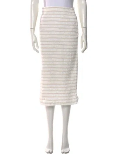 Pre-owned Sunnei Striped Midi Length Skirt In White