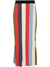 Sunnei Striped Midi Skirt In Blau