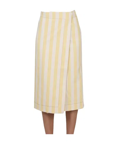 SUNNEI SUNNEI STRIPED MIDI SKIRT