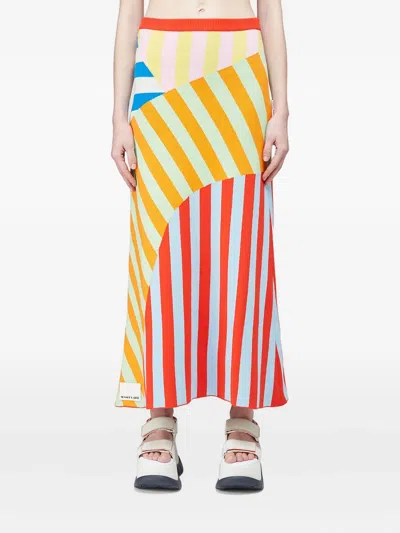SUNNEI STRIPED PANELLED MIDI SKIRT
