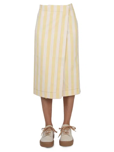 Sunnei Striped Pattern Skirt In Neutral