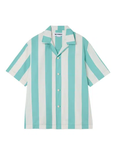 Sunnei Striped Shirt In Blue