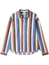 Sunnei Multicolor Striped Over Shirt In Blue
