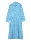 Sunnei Striped Shirt Maxi Dress In Blue