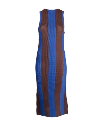 SUNNEI SUNNEI STRIPED SLEEVELESS MIDI DRESS