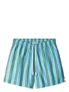Sunnei Striped Swim Shorts In Blue
