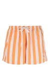 Sunnei Striped Swim Shorts In Orange