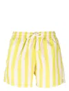 Sunnei Striped Swim Shorts In Yellow